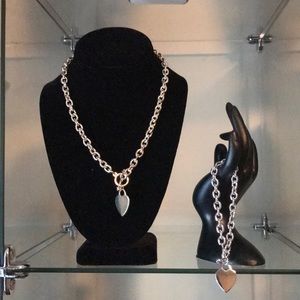 Silver Heart Necklace set